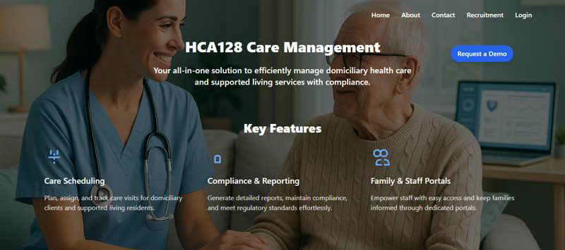HCA128 Care Management website preview
